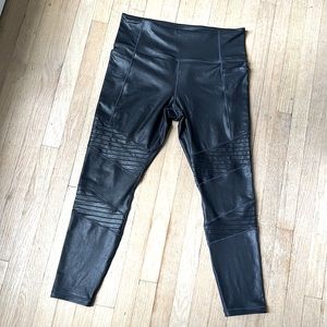 Black Shiny Athleta Inclination Moto Light